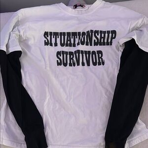 White and Black Graphic Women’s long sleeve